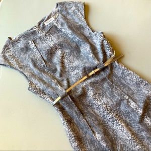 Calvin Klein Snakeskin Mid length dress NWT